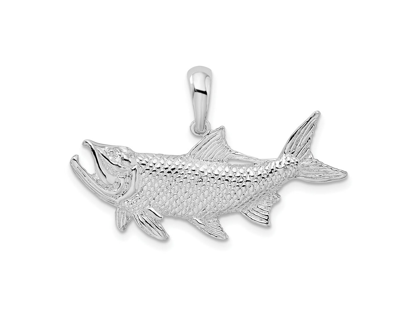 FJC Finejewelers 925 Sterling Silver Rhodium Plated Polished Tarpon Fish Charm 21 x 29 mm