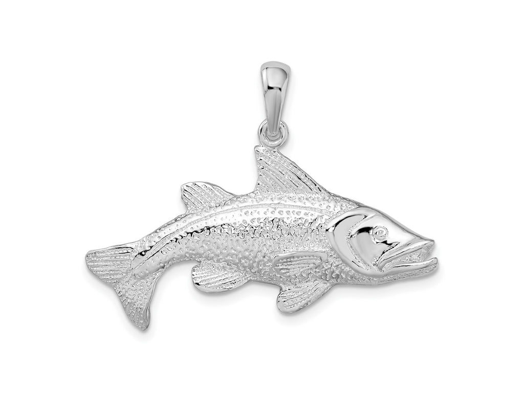 FJC Finejewelers 925 Sterling Silver Rhodium Plated Polished Red Fish Charm 27 x 35 mm