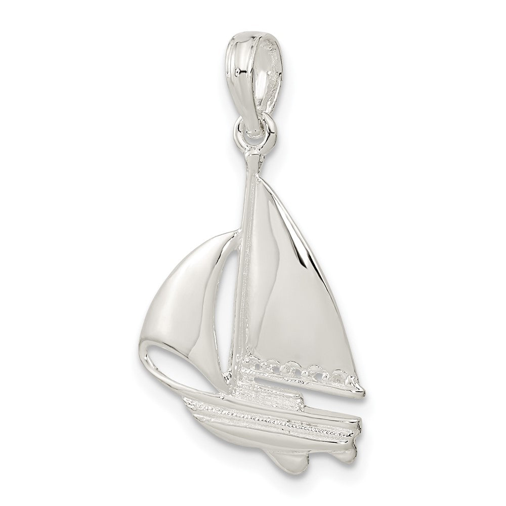 FJC Finejewelers 925 Sterling Silver Rhodium Plated Polished Sailboat Charm 24 x 14 mm