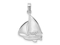 FJC Finejewelers 925 Sterling Silver Rhodium Plated Polished Sailboat Charm 24 x 14 mm