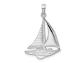 FJC Finejewelers 925 Sterling Silver Rhodium Plated Polished Sailboat Charm 28 x 18 mm