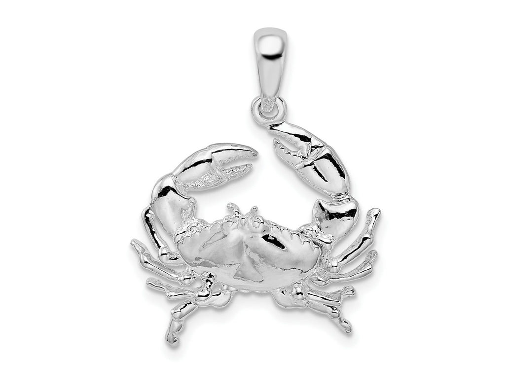 FJC Finejewelers 925 Sterling Silver Rhodium Plated Polished Stone Crab Charm 27 x 21 mm