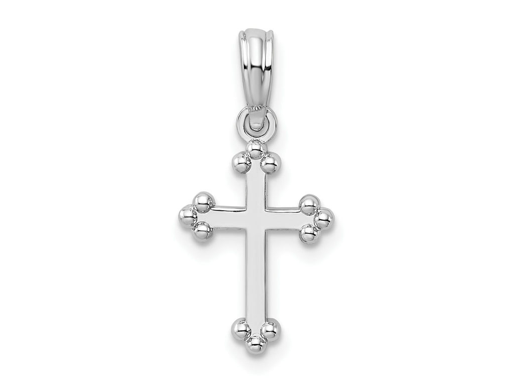 FJC Finejewelers 925 Sterling Silver Polished Budded Cross Small Charm 10 mm