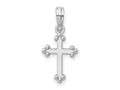 FJC Finejewelers 925 Sterling Silver Polished Budded Cross Small Charm 10 mm