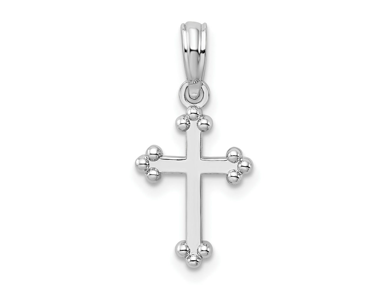 FJC Finejewelers 925 Sterling Silver Polished Budded Cross Small Charm 10 mm