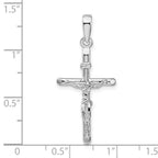 FJC Finejewelers 925 Sterling Silver Rhodium Plated Polished Crucifix Cross Charm 15 mm