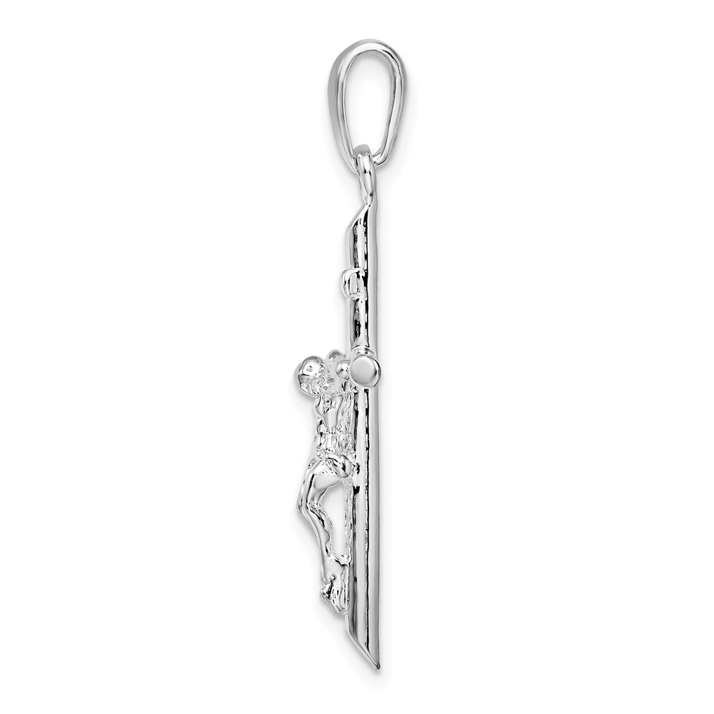 FJC Finejewelers 925 Sterling Silver Rhodium Plated Polished Crucifix Cross Charm 15 mm