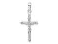 FJC Finejewelers 925 Sterling Silver Rhodium Plated Polished Crucifix Cross Charm 15 mm
