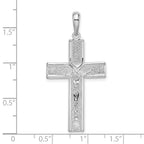 FJC Finejewelers 925 Sterling Silver Rhodium Plated Polished and Satin Crucifix Charm 21 mm