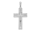 FJC Finejewelers 925 Sterling Silver Rhodium Plated Polished and Satin Crucifix Charm 21 mm