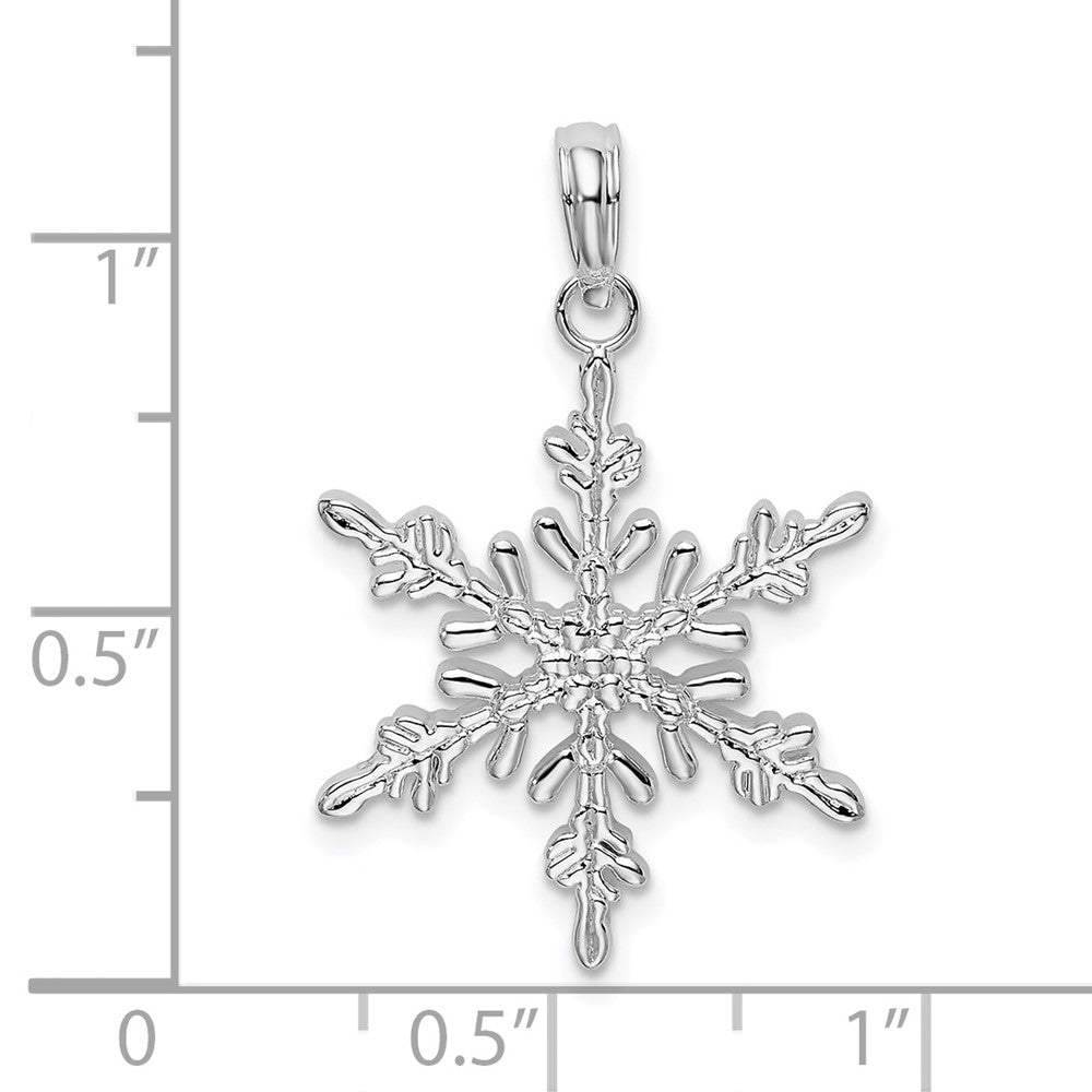FJC Finejewelers 925 Sterling Silver Rhodium Plated Polished Snowflake Charm 18 mm