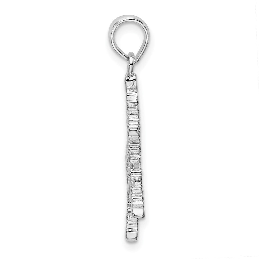 FJC Finejewelers 925 Sterling Silver Rhodium Plated Polished Snowflake Charm 18 mm