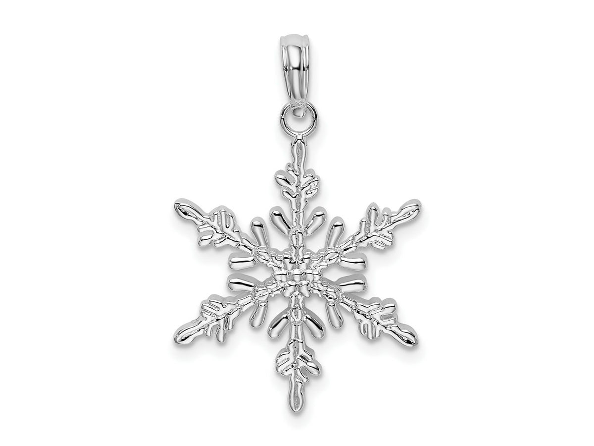 FJC Finejewelers 925 Sterling Silver Rhodium Plated Polished Snowflake Charm 18 mm