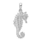 FJC Finejewelers 925 Sterling Silver Rhodium Plated Polished 3D Sea Horse Charm 34 x 14 mm