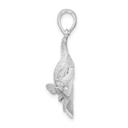 FJC Finejewelers 925 Sterling Silver Rhodium Plated Polished Red Fish Charm 32 x 45 mm