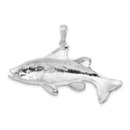 FJC Finejewelers 925 Sterling Silver Rhodium Plated Polished Red Fish Charm 32 x 45 mm
