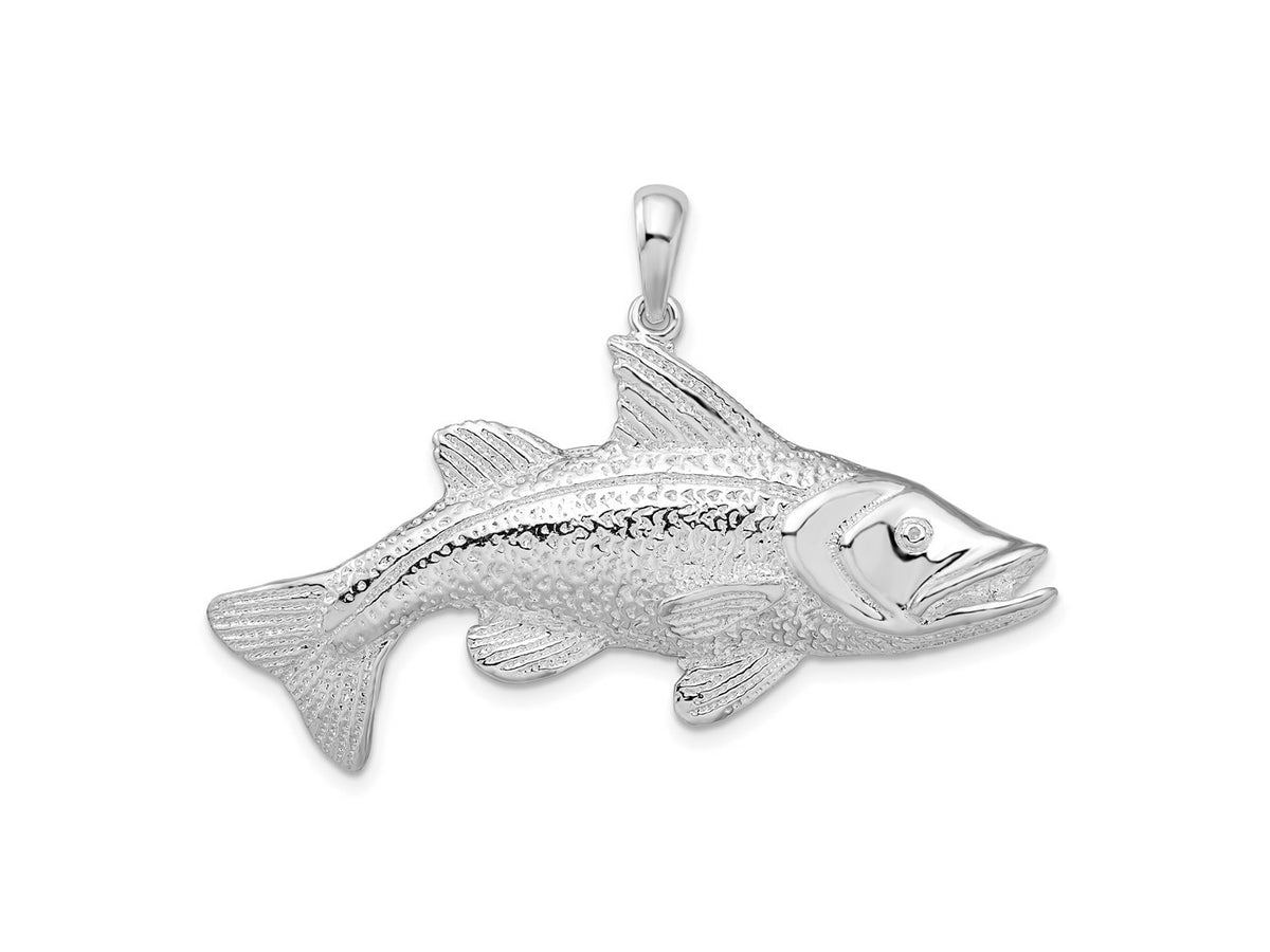 FJC Finejewelers 925 Sterling Silver Rhodium Plated Polished Red Fish Charm 32 x 45 mm