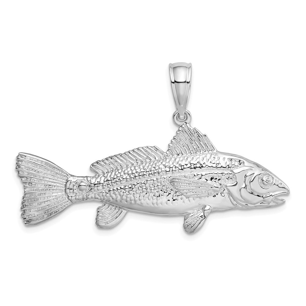 FJC Finejewelers 925 Sterling Silver Rhodium Plated Polished 3D Red Fish Charm 30 x 49 mm