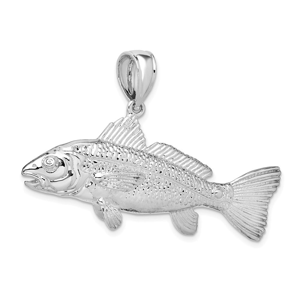 FJC Finejewelers 925 Sterling Silver Rhodium Plated Polished 3D Red Fish Charm 30 x 49 mm