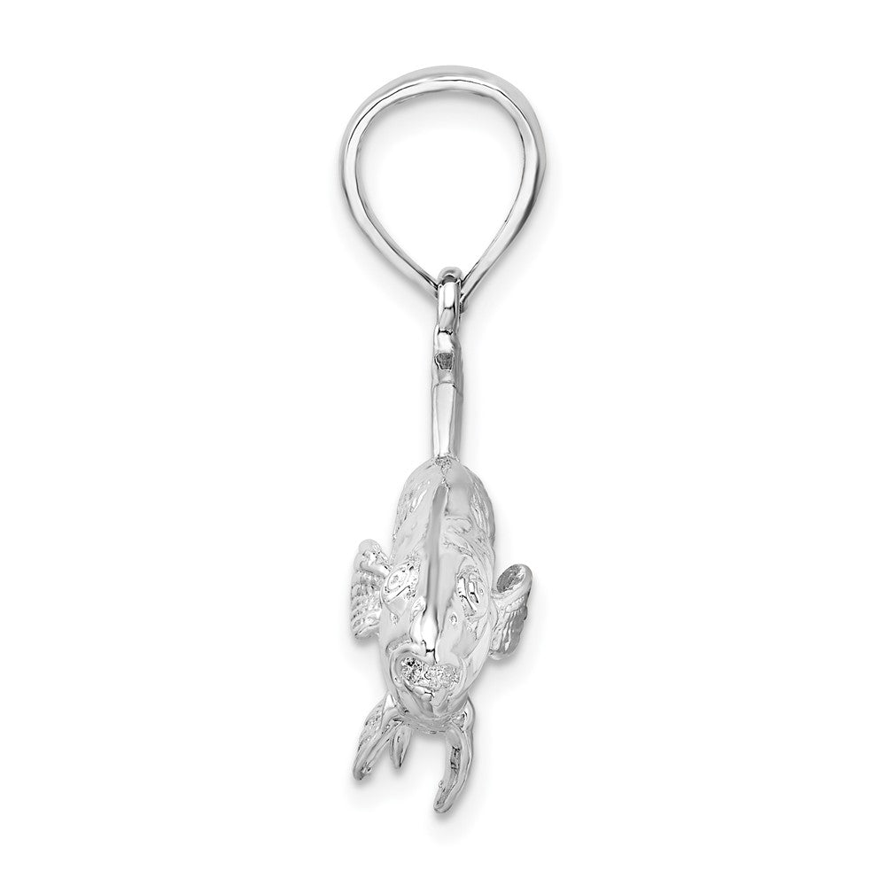 FJC Finejewelers 925 Sterling Silver Rhodium Plated Polished 3D Red Fish Charm 30 x 49 mm