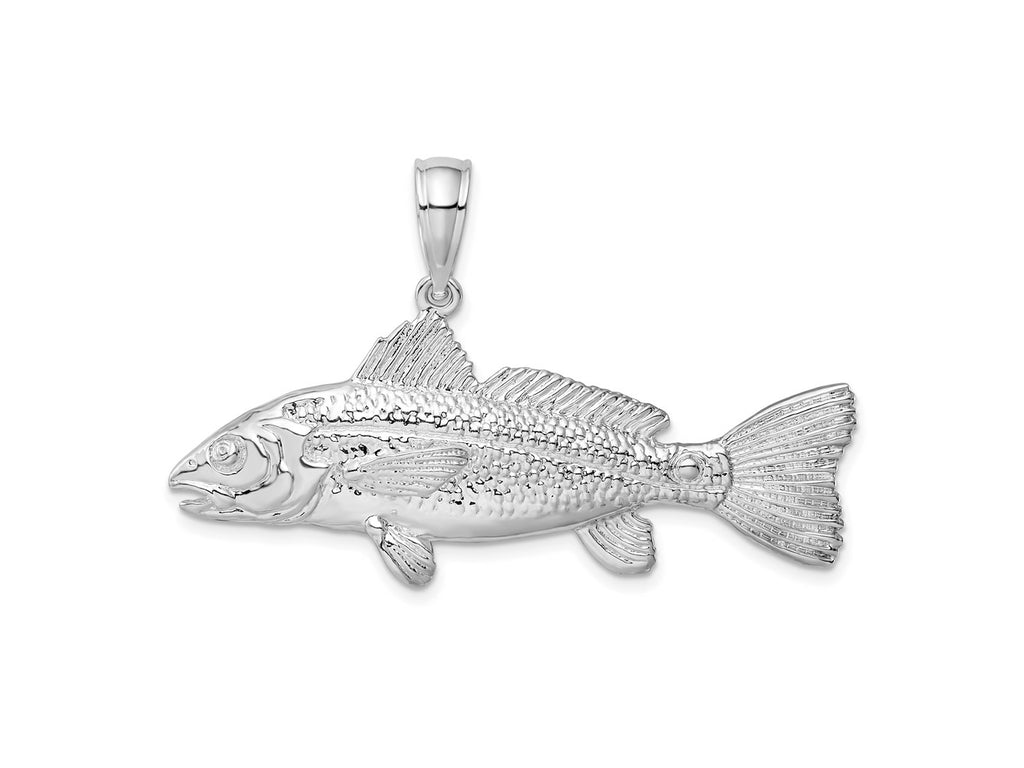 FJC Finejewelers 925 Sterling Silver Rhodium Plated Polished 3D Red Fish Charm 30 x 49 mm