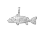 FJC Finejewelers 925 Sterling Silver Rhodium Plated Polished 3D Red Fish Charm 30 x 49 mm