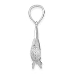FJC Finejewelers 925 Sterling Silver Rhodium Plated Polished 3D Oxeye Tarpon Fish Charm 32 x 48 mm