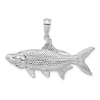 FJC Finejewelers 925 Sterling Silver Rhodium Plated Polished 3D Oxeye Tarpon Fish Charm 32 x 48 mm