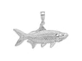 FJC Finejewelers 925 Sterling Silver Rhodium Plated Polished 3D Oxeye Tarpon Fish Charm 32 x 48 mm