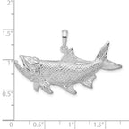 FJC Finejewelers 925 Sterling Silver Rhodium Plated Tarpon Fish with Open Mouth Charm 27 x 40 mm
