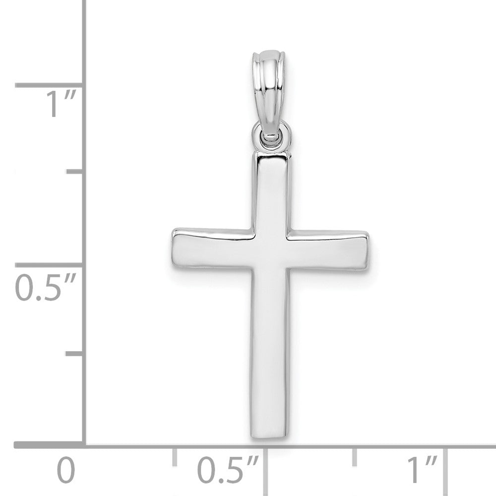 FJC Finejewelers 925 Sterling Silver Rhodium Plated Beveled Latin Cross Charm 13 mm