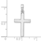 FJC Finejewelers 925 Sterling Silver Rhodium Plated Beveled Latin Cross Charm 13 mm
