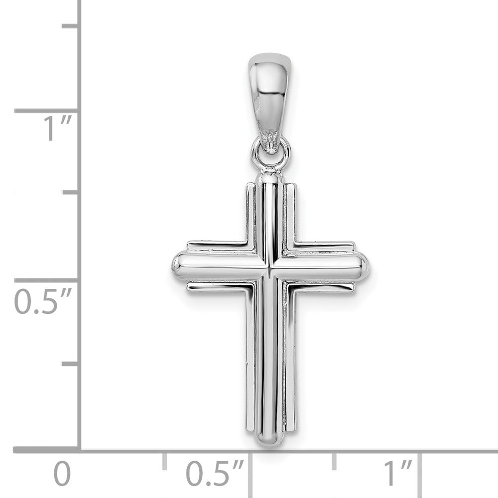 FJC Finejewelers 925 Sterling Silver Rounded Cross with Frame Charm 15 mm