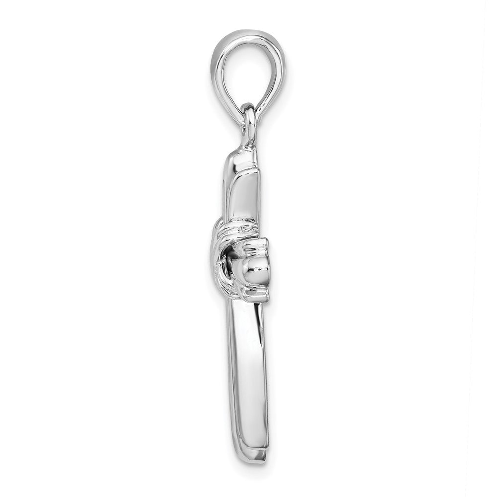 FJC Finejewelers 925 Sterling Silver Rhodium Plated with X-Center Budded Cross Charm 15 mm