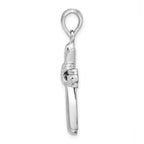 FJC Finejewelers 925 Sterling Silver Rhodium Plated with X-Center Budded Cross Charm 15 mm