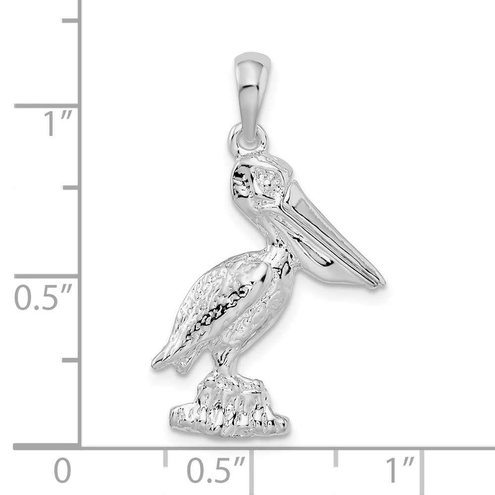 FJC Finejewelers 925 Sterling Silver d 3D Standing Moveable Mouth Pelican Charm 15 mm