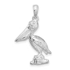 FJC Finejewelers 925 Sterling Silver d 3D Standing Moveable Mouth Pelican Charm 15 mm