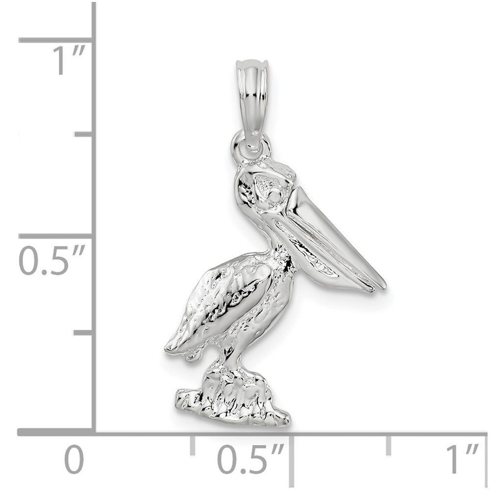 FJC Finejewelers 925 Sterling Silver Small 3D Standing Moveable Mouth Pelican Charm 12 mm