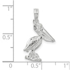 FJC Finejewelers 925 Sterling Silver Small 3D Standing Moveable Mouth Pelican Charm 12 mm