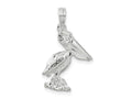 FJC Finejewelers 925 Sterling Silver Small 3D Standing Moveable Mouth Pelican Charm 12 mm