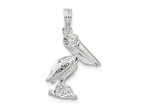 FJC Finejewelers 925 Sterling Silver Small 3D Standing Moveable Mouth Pelican Charm 12 mm