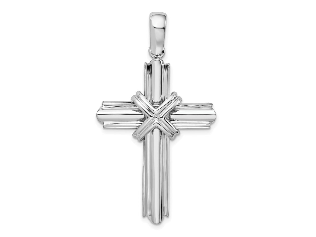 FJC Finejewelers 925 Sterling Silver Small Rounded X-Center with Frame Cross Charm 27 mm