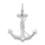 FJC Finejewelers 925 Sterling Silver Rhodium Plated Polished Anchor with Rope Charm 47 x 35 mm
