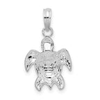 FJC Finejewelers 925 Sterling Silver Rhodium Plated Polished Sea Turtle Charm 22 x 12 mm