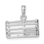 FJC Finejewelers 925 Sterling Silver Rhodium Plated Polished 3D Empty Lobster Trap Charm 16 x 16 mm