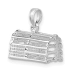 FJC Finejewelers 925 Sterling Silver Rhodium Plated Polished 3D Empty Lobster Trap Charm 16 x 16 mm