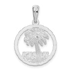 FJC Finejewelers 925 Sterling Silver d Jamaica with Palm Tree Cut-out Disc Charm 26 x 18 mm