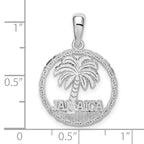 FJC Finejewelers 925 Sterling Silver d Jamaica with Palm Tree Cut-out Disc Charm 26 x 18 mm