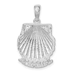 FJC Finejewelers 925 Sterling Silver Rhodium Plated Polished Jamaica Scallop Shell Charm 28 x 17 mm