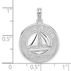 FJC Finejewelers 925 Sterling Silver d Jamaica Round Circle with Sailboat Charm 25 x 18 mm